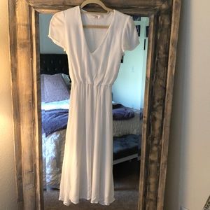 Wayf mid length white dress